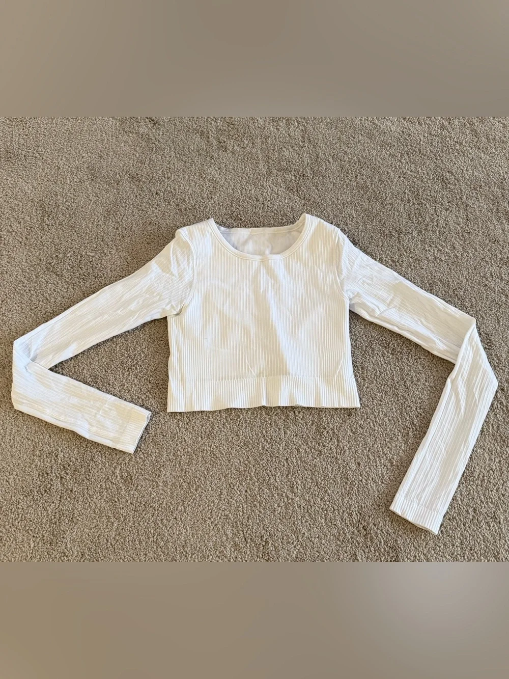 Lululemon Ebb to Street Long Sleeve Crop Top White Opal Size S